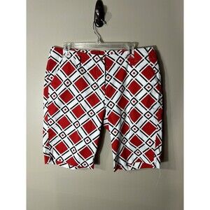 Loudmouth Red And White Checkered Casual Shorts Womens Size 34
